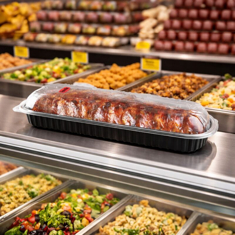 260034 Full Size Rib Container Takeout on Deli Counter Full Size Rib Container Takeout on Deli Counter