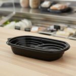Small entree Microwavable Takeout Container 24 ounce shown empty