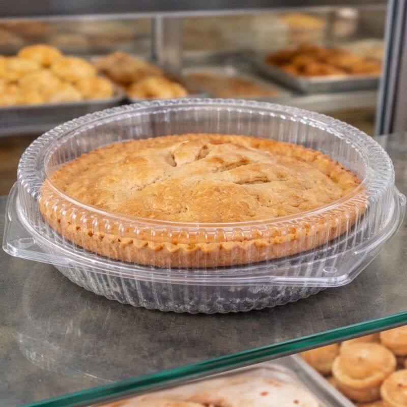 9 inch Pie Clamshell with pie inside