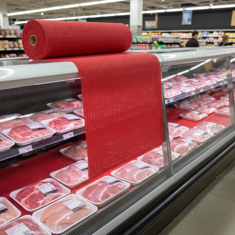 270004-5 Suregrip Red Liner Meat Case Liner shown on case