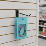 4″ Black slat wall hook on slatwall