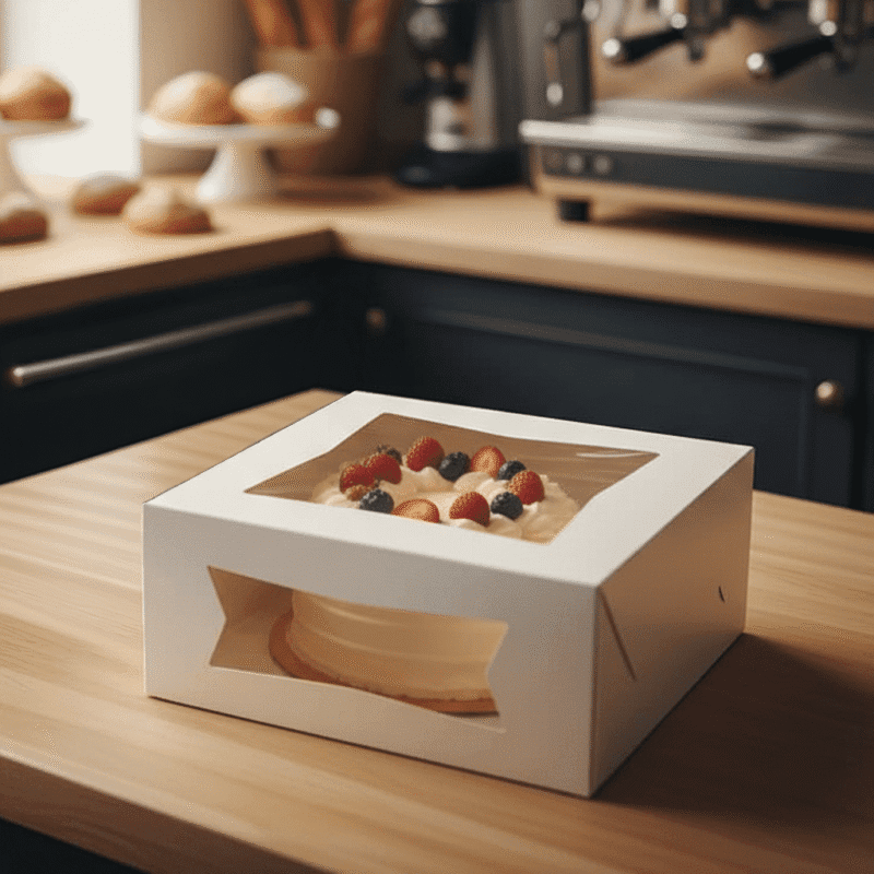 9 inch Cake Box with Window white