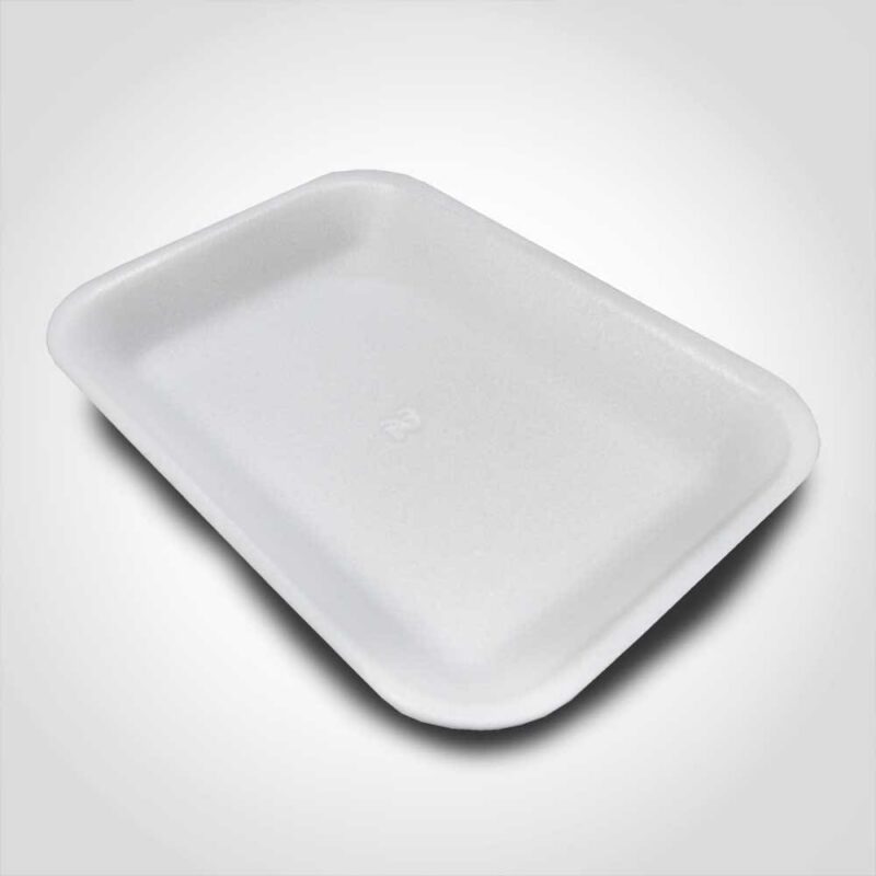 370085 2 White Foam Tray 8.25 x 5.75 x 0.875 inches