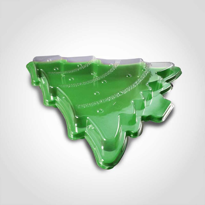 370107 Green Christmas Tree Tray with lid