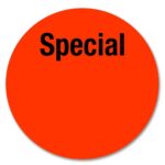 Special Labels on Round Red Sticker with room to write 500 Pack