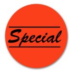 Special Labels on Round Red Sticker 500 Pack