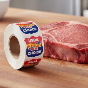 USDA Boneless Beef Choice Label Butcher Sticker