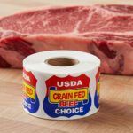 USDA Label Butcher Sticker Grain Fed Beef Choice