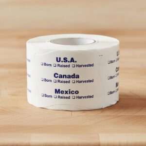 country of origin sticker with USA, Mexico and Canada