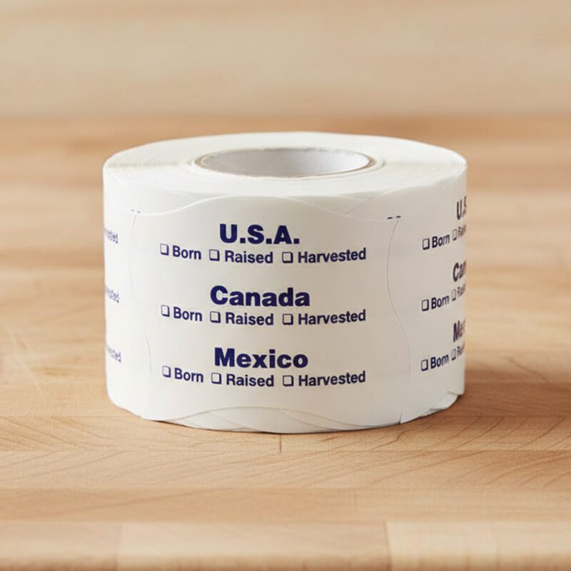 country of origin sticker with USA, Mexico and Canada