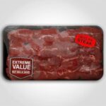 Cross rib steak label on package example of use