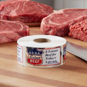 Usda Choice Beef Foil Label Stickers with Restaurant Quality - 500/roll