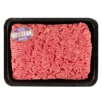 Ground Beef 73% Lean Sticker on ground beef