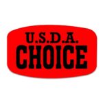 USDA Choice Label Bright Red with Black Print