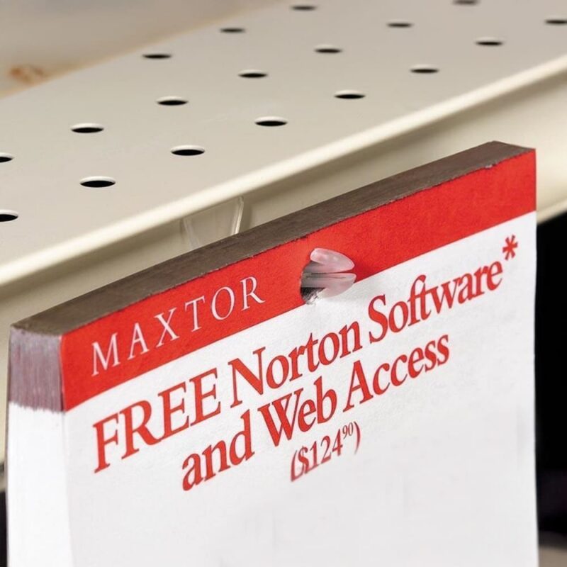 Arrowhead Fastener Sign Holder in use