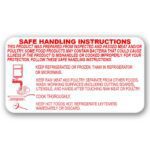 Safe Handling Sticker with Red Text