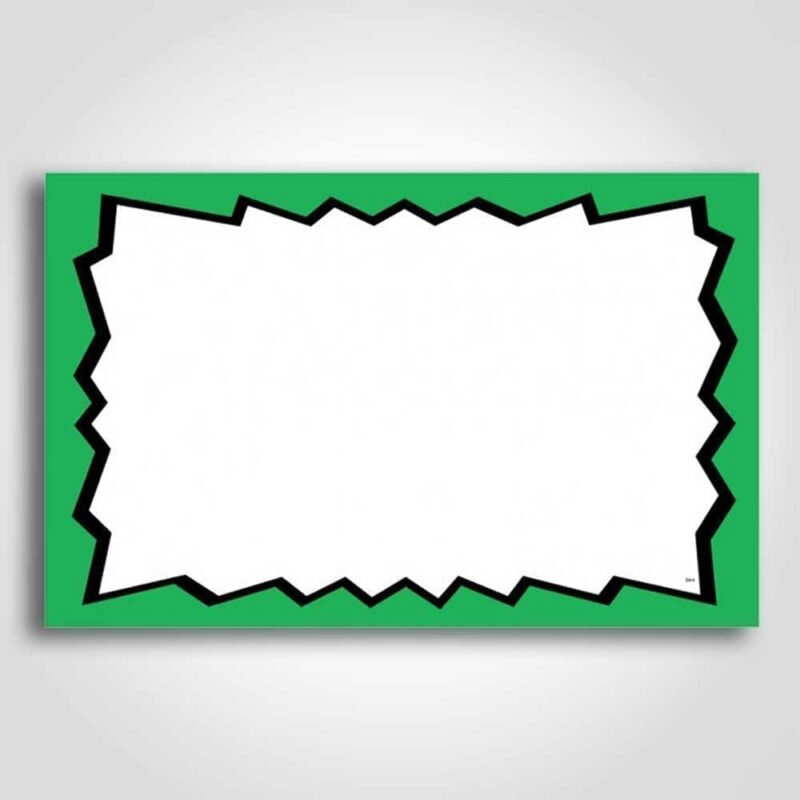 400235 Blank Burst Sign Green 5.5" x 7"