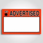 As Advertised Sign 7" x 11"