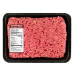 Ground Beef 75% Lean Vertical Label on Ground beef example