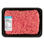 Ground Beef 93% Lean Label on meat package example