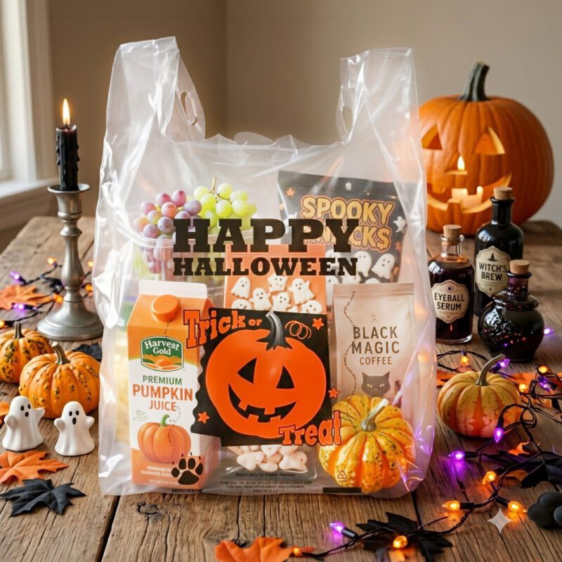 100585 Halloween Bag on Table Halloween Bag on Table