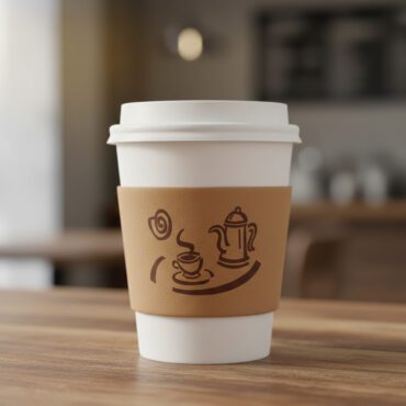 Sleeves for Hot Cups Kraft with Printed Coffee Cup