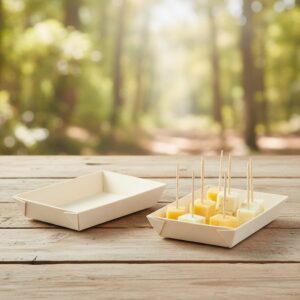 mini rectangular samurai wooden tray