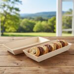 Rectangular Samurai Wooden Serving Take Out Tray 14oz no lid