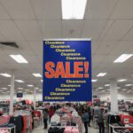 Ceiling Banner Display Retractable with Stabilizer 22″ hung from ceiling