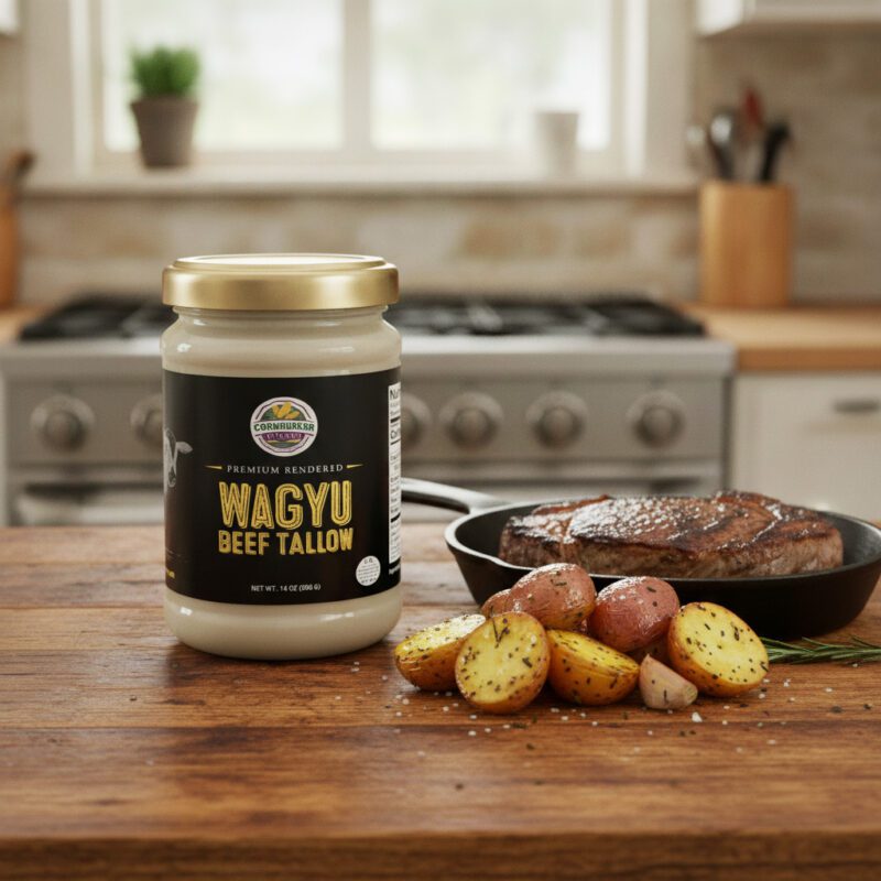 49939-Premium-Rendered-Waygu-Beef-Tallow-14oz Premium Rendered Wagyu Beef Tallow 14 oz. in a case of 6 jars