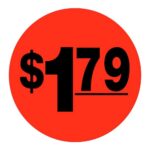 $1.79 sticker black and red pricing label