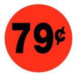 79 cents sticker black and red pricing label