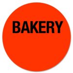 Red Bakery Label with Room to write