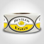 Deviled Egg Label on roll of stickers