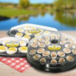 Deviled Egg Label on trays of deviled eggs