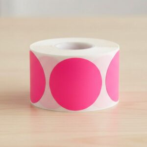 pink round sticker blank