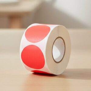 round blank red sticker