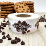 chocolate ship sticker with chocolate chips shown on the sticker